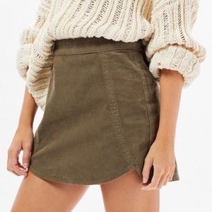 PacSun Corduroy Tulip Mini Skirt Olive Green